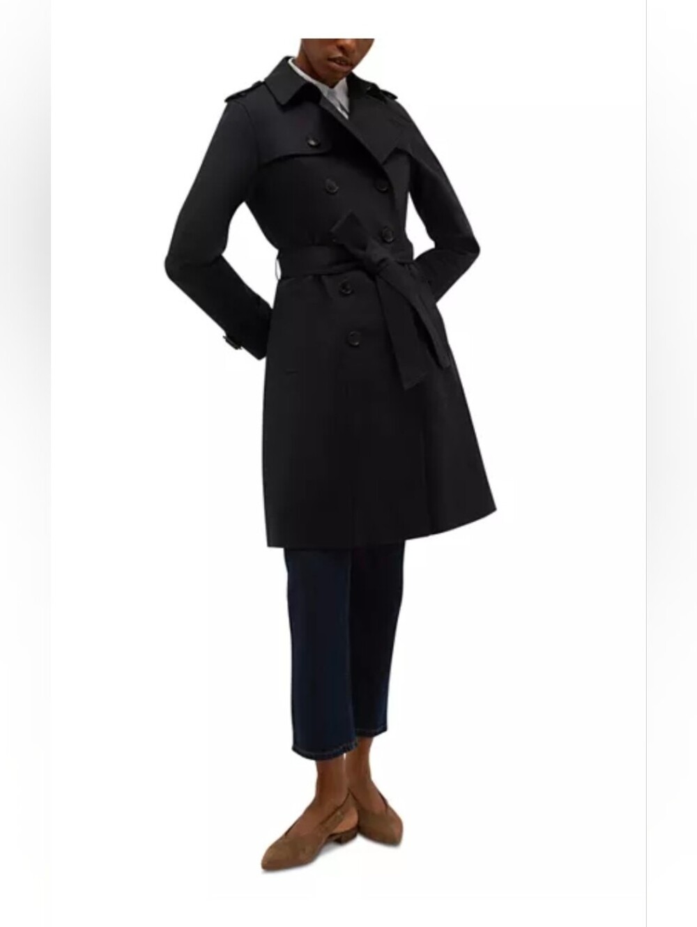 HOBBS LONDON NAVY TRENCH COAT SZ US/6